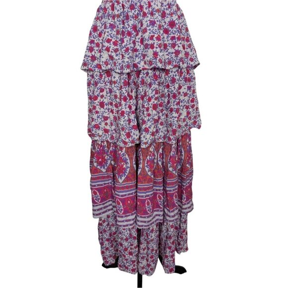 Abel the Label Floral Maxi Dress Womens Size XS Purple Secret Romance Tiered - Picture 3 of 8